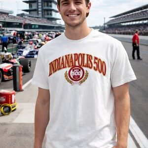 Indianapolis 500 Race 2024 T-Shirt Medium Cream NWT Official Racing Streetwear